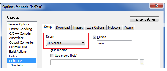 Debugger Driver Options